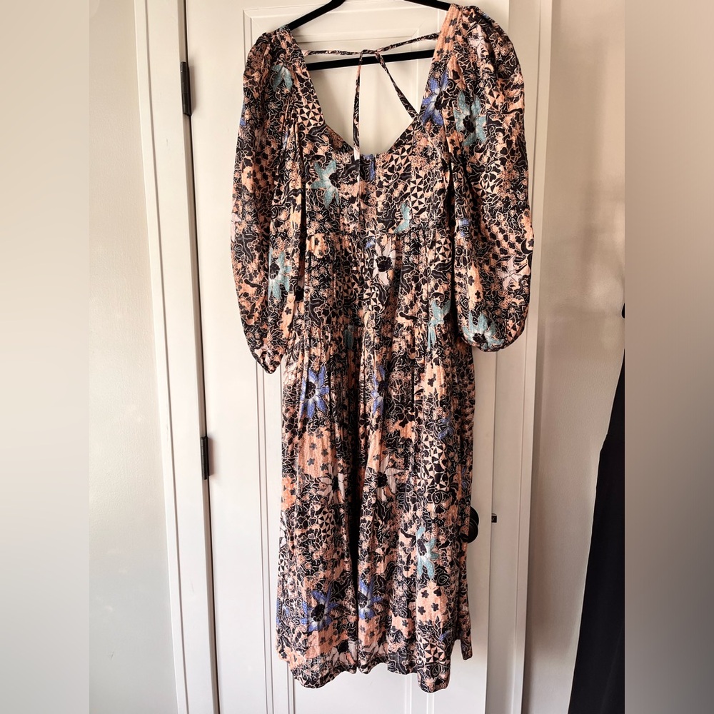 $445 Ulla Johnson Kemala Floral Puff Sleeve Midi Maxi Dress Size 4/S - Picture 4 of 7